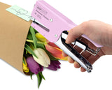 Rapesco Porpoise Classic Stapling Pliers in chrome and candy pink, designed for 24/6 and 26/6 staples, with ergonomic handles.