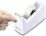 Rapesco 300 Tape Dispenser with four white tape rolls, compact office supply for easy tape dispensing and organization.