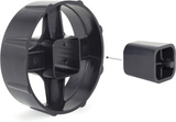 Rapesco 500 heavy-duty black tape dispenser with two rolls of tape, sturdy plastic construction for office or industrial use.