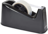 Black Rapesco 500 Heavy Duty Tape Dispenser with antibacterial features, designed for secure, heavy-duty tape handling.