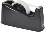 Black Rapesco 500 Heavy Duty Tape Dispenser with antibacterial features, designed for secure and easy tape dispensing.