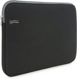 Rapesco Germ Savvy antibacterial 15.6-inch laptop sleeve in black with padded interior and protective zipper for tech storage.