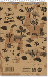 Rhino 8x5-inch recycled lined reporter’s shorthand notebook with 80 leaves and 8mm ruled lines for note-taking and writing.