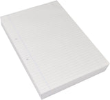Rhino A4 punched exercise paper with 8mm lined margins, 500 sheets of lined stationery for writing and note-taking.