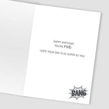 Boys 5th Birthday Superhero Comic Embellished Greeting Card Crackerjack Cards CJ013