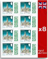 Royal Mail Christmas 2nd Class stamps pack with festive designs, perfect for holiday postage and seasonal mailing.