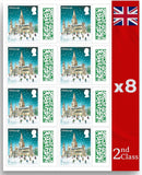 Royal Mail Christmas 2nd Class stamps pack with festive designs, perfect for holiday postage and seasonal mailing.