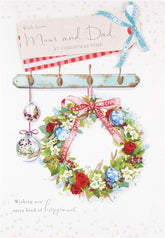 Mum and Dad Christmas Greeting Card with Heartfelt Festive Wishes and Warm Seasonal Design