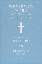 Blue Design Confirmation Card For Boy