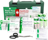 Safety First Aid Group K3170SM small catering kitchen first aid kit with bandages, antiseptic, and medical supplies for 1-10 people.