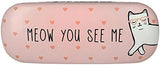 Sass & Belle Cutie Cat Meow glasses case with a playful cat design, made of durable material, perfect for storing eyewear.