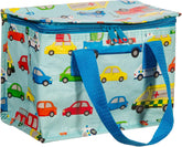 Colorful Sass & Belle Transport Lunch Bag for kids with fun transportation-themed design, perfect for school lunches.