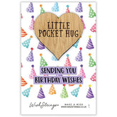 Second Nature Sending You Birthday Wishes pocket hug wish token keepsake gift with engraved message and decorative design.