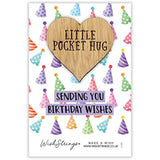 Second Nature Sending You Birthday Wishes pocket hug wish token keepsake gift with engraved message and decorative design.