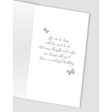 Second Nature floral birthday greeting card with embossed embellishments and champagne-themed design for friends.