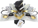 Second Nature Piano Pop Up Greeting Card with "Just a Note" design, suitable for birthdays or any occasion, featuring 3D piano artwork.