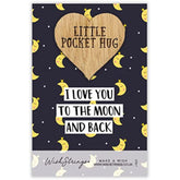 Second Nature I Love You to the Moon & Back pocket hug wish token keepsake gift with engraved message and moon design.