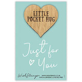 Second Nature Just for You pocket hug wish token keepsake gift with engraved message, small sentimental gift idea, SPH028