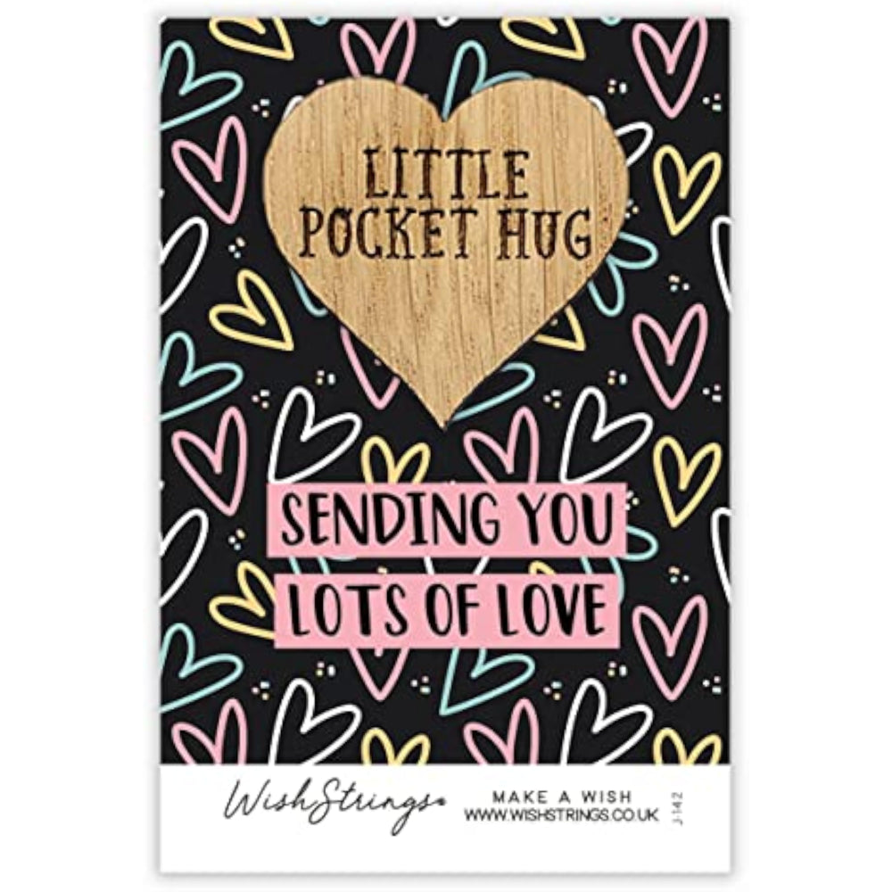 Second Nature Sending Lots of Love pocket hug wish token keepsake gift with engraved message and heart design.