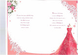 Sensations birthday greeting card for mum with 3D cover effect, floral and dress design, and 8-page insert.