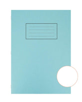 Blue Silvine EX114 A4 exercise notebook with plain pages, ideal for writing and note-taking.