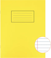Set of 10 yellow Silvine exercise notebooks, 229x178mm, ruled with margin, ideal for note-taking and writing.
