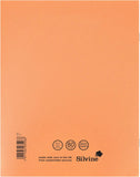 Orange Silvine exercise notebook with 80 pages, 5mm square grid, 229x178mm size, featuring a durable cover and spiral binding.