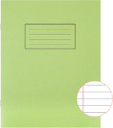 Green Silvine exercise notebook with ruled pages, 229 x 178mm, suitable for writing and note-taking.