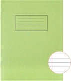 Green Silvine exercise notebook with ruled pages, 229 x 178mm, suitable for writing and note-taking.