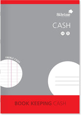 Silvine A4 Book Keeping Cash Notebook with 32 printed treble cash pages, designed for financial record keeping.