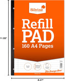 Silvine A4 Refill Feint Pad showing lined pages for writing or note-taking, designed for stationery use.