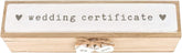 Love Story Wooden Wedding Day Marriage Certificate Holder Box with Hearts