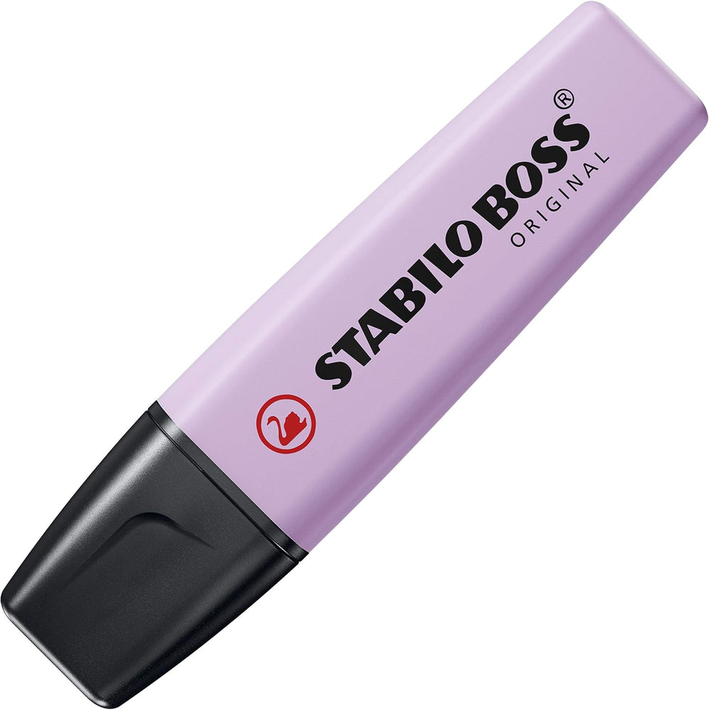 Stabilo Boss Original Pastel Lilac Haze highlighter with pastel purple ink and ergonomic design for vibrant highlighting.