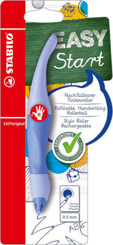 Stabilo Easyoriginal Pastel ergonomic rollerball pen in cloudy blue for right-handed users with a comfortable grip