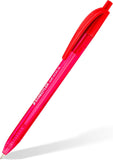 Set of 8 Staedtler 4230 MC8 retractable rainbow ballpoint pens in assorted vibrant colors, ideal for writing and drawing.