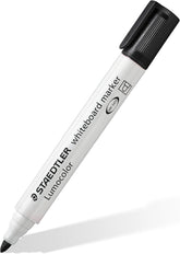 Staedtler Lumocolor Whiteboard Marker Bullet 351 in black, single stationery marker for whiteboards, with a sleek design.