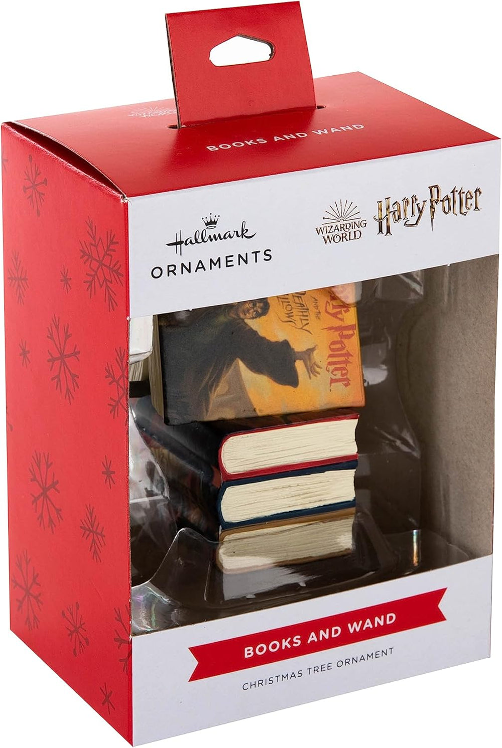 Harry Potter Stacked Books with Wand Christmas Ornament – Magical Festive Decoration