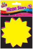 Bright fluorescent stars from Tallon, 10x10 cm craft supplies, perfect for decorating projects and creative displays.