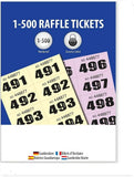 Tallon Cloakroom Tickets 1-500 set with numbered paper tickets for event or cloakroom management