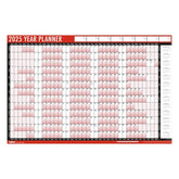 Tallon R&B full year wall calendar, black and white design, hanging on a wall with visible month grid and decorative elements.