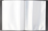 Tiger A5 black presentation display book with 40 clear pockets for filing and organizing documents.
