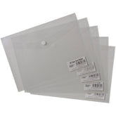 Tiger A5 Clear Stud Wallet made of polypropylene, used for filing and storage, with a transparent design and secure stud closure.