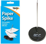 Metal paper spike from Tiger, a sturdy paper clip holder with a sleek silver finish, perfect for organizing papers on a desk.