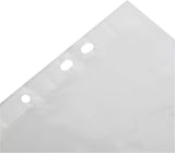 A5 clear punched poly pockets by Tiger, 100 durable plastic sheet protectors with punched holes for binding or filing.
