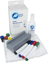 AF Complete Whiteboard Cleaning Kit - 125ml White board Cleaning Spray Solution, Magnets, Peelable Eraser, Pens and Absorbent Cloths, Ideal starter kit for all home office, classroom labs etc (WBK000)
