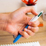 BIC 4 Colours Original Pens, Multi Coloured Pens All In One, Biro Pens, Medium 1.0mm, Green, Blue, Red, Black, 3 Pens Per Pack, 1 Pack