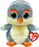 Soft TY Fisher Penguin Beanie Boo plush toy, 14cm, featuring a cute penguin design with soft fabric and embroidered details.