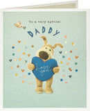 UK Greetings Boofle birthday card featuring a cute teddy bear design for a special dad's birthday celebration.