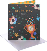 UK Greetings birthday greeting card featuring colorful floral design on 165 x 190 mm cardstock.