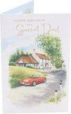 UK Greetings birthday card for dad featuring sports car and pub design, part of the Thinking of You range.